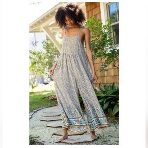 Natural Life Zoe Jumpsuit - Cream Floral Border / XL